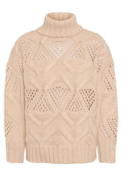 Pullover mit grobem Zopfmuster