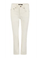 Cropped flared trousers colored denim