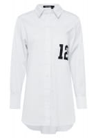 Oversized blouse with number print on the breast pocket