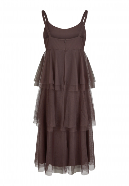 Tulle dress with tiered flounces