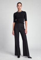 Sweater with rhinestone neckline