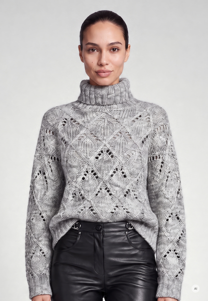 Sweater with chunky mesh pattern