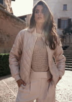 Quilted blouson with ribbed cuffs