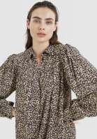 Dress with minimal leo print