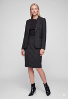 Pencil skirt with faux leather stripes