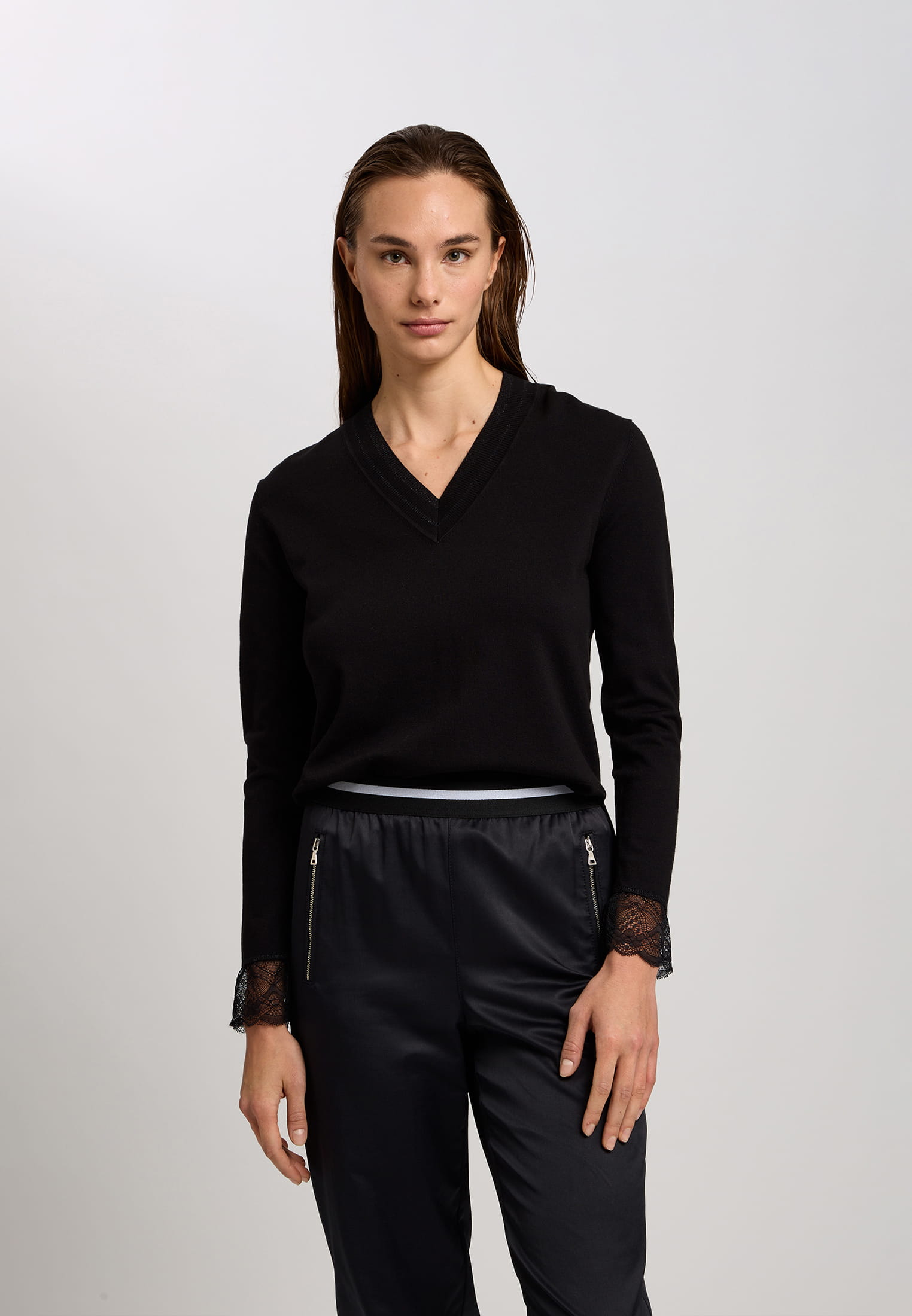 MARC AUREL Pullover mit Spitzen-Details