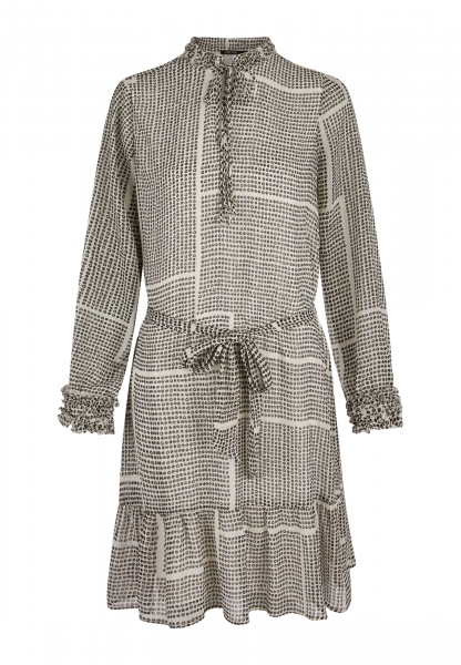 Dress with minimal print and lurex yarn