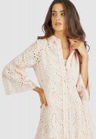 Shirt blouse dress in perforated embroidery