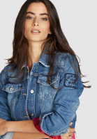 Cropped jacket made from comfort blue denim