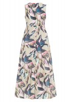 Maxikleid mit Blätterprint
