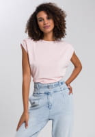 Shirt with draped shoulders