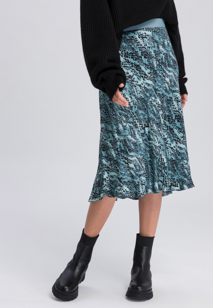 Midi skirt with detailed reptile print
