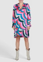 Dress in graphic wave print