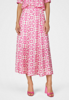 Midi skirt with pink print