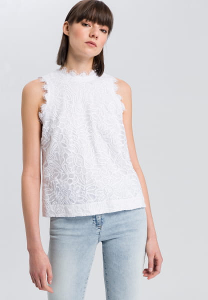 Blouse top with crochet lace