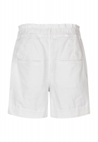 Paperbag denim shorts in a recycled cotton blend with stretch
