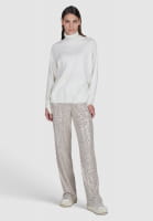 Sequin trousers with elasticated waistband