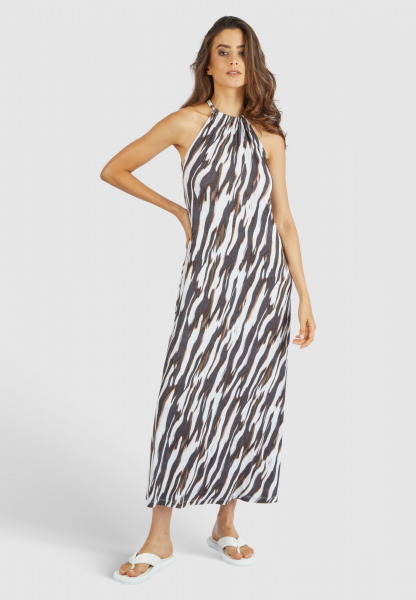 Neckholderkleid mit abstraktem Animalprint