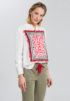 Shirt blouse with applied leopard print