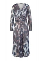 Mesh-Kleid mit Leoprint