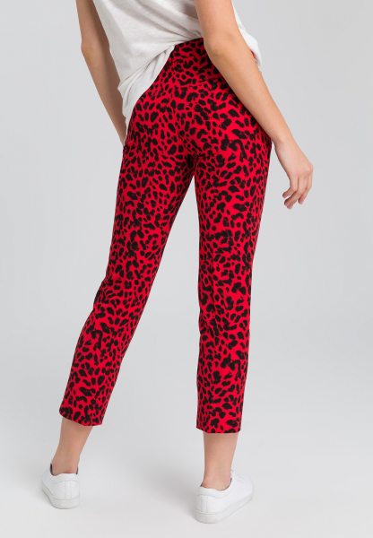 Pants with leopard print and writing band