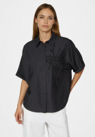 Kurzarmbluse mit Stickerei