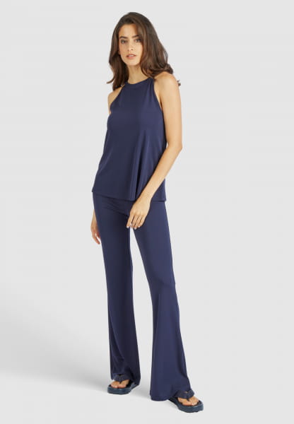 Halterneck top in flowing crêpe jersey