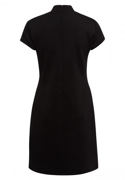Shift dress with stand-up collar