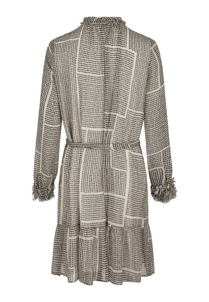 Kleid mit Minimalprint und Glanzeffekt