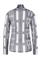 Mesh shirt with art deco print