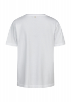 Shirt with lettering and rhinestone appliqués