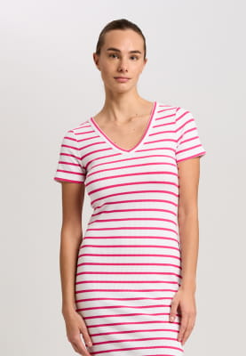 T-Shirtkleid aus Rippjersey mit Streifen