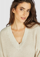 V-neck sweater with ribbed texture