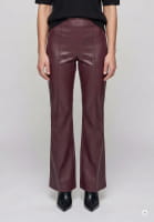 Flared pants made of soft faux leather