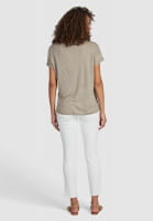 Linen shirt with rhinestone logo