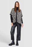 Ponchopullover aus Leoparden-Jacquard