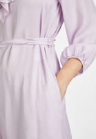 Dress with flounce neckline