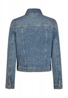 Denim jacket with drop needle pattern