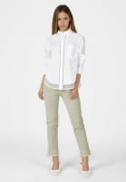 Shirt blouse with transparent inserts