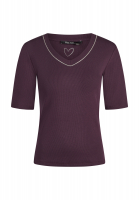 Ribbed shirt with decorative trim