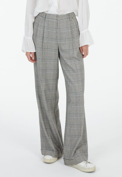 Bundfaltenhose mit Karomuster