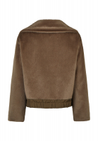 Faux fur jacket with nylon details