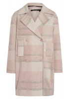 Coat with large check pattern