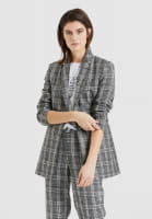 Plaid blazer in long style