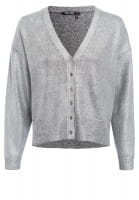 Cardigan with metallic coating