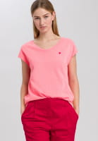 T-Shirt mit kleiner Herzchen-Stickerei