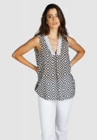 Blouse top with bohemian print