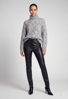 Faux leather pants with metal details