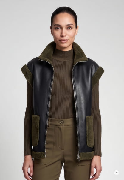 Faux Fur Wende-Lederweste