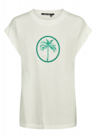Shirt with shiny palm tree embroidery